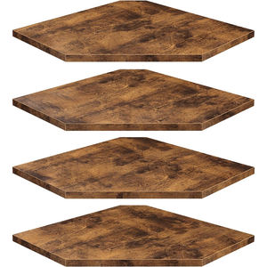 Étagère d'angle murale Nu-Deco MH26059, ensemble de 4 étagères flottantes avec trou pour câble, boîte à câbles, étagères suspendues en bois pour salle de bain et chambre à coucher - Product Image 1