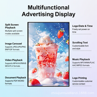 Écran LCD numérique ultra-fin de 32 pouces, moniteur publicitaire Android pour vitrine de magasin avec une luminosité élevée de 3000 cd/m2