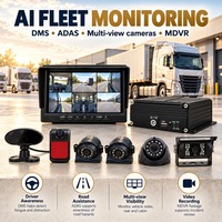 Système de caméra embarquée IA DMS ADAS BSD MDVR pour la surveillance du conducteur, caméras latérales et arrière et moniteur pour la sécurité des flottes de camions, bus et fourgonnettes