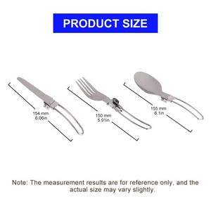 Juego de Cubiertos Plegables de Acero Inoxidable de 3 Piezas, Portátiles, Ecológicos, para Acampar al Aire Libre, Viajar, Hacer Picnic, Cuchara, Tenedor, Cuchillo - Product Image 5