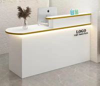 Comptoirs de Caisse en Bois Design Luxe Personnalisé pour Salon, Barbiers et Magasins – Comptoir d'Accueil avec LED
