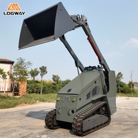 Chargeuse compacte certifiée CE LOGWAY, débit hydraulique de 45 L/min, commande hydraulique pilotée pour travaux municipaux, mini-chargeuse