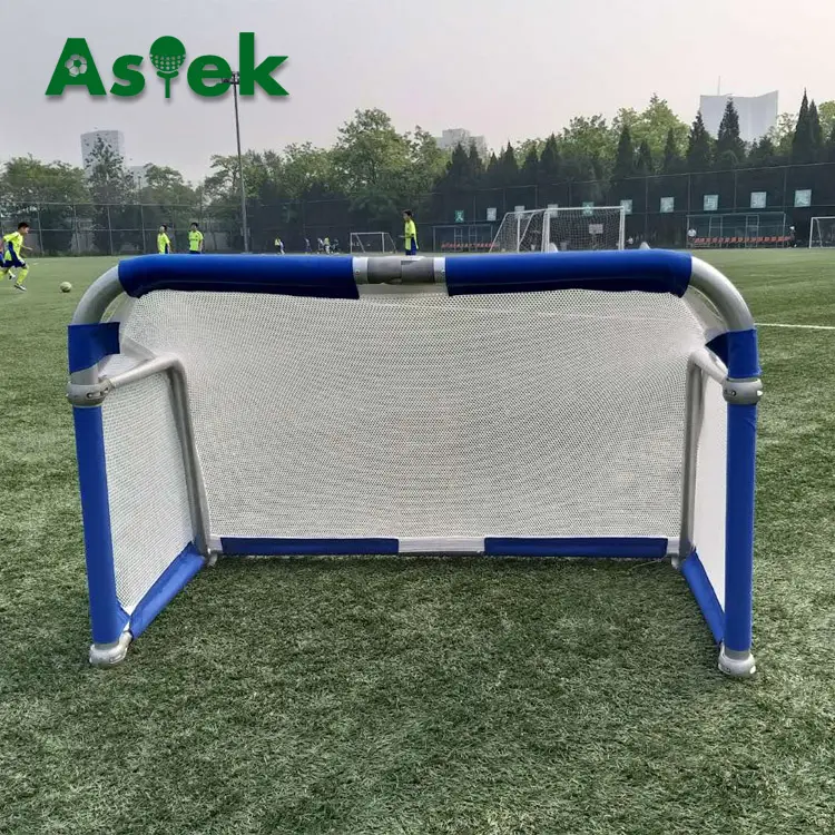 Astek mini meta de futebol infantil, portátil, dobrável de alumínio, meta de futebol, portátil