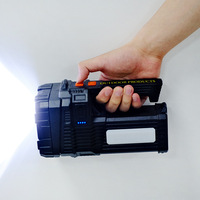 Projecteur portable à énergie solaire en ABS, lampe de poche LED multifonction pour le camping en plein air, puissante, à large faisceau, lampe de poche manuelle