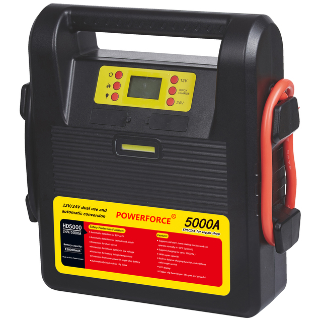 Heavy Duty 24Volt 12v Car Jump Starter 5000Amp 3000A Ultra Safe Lifepo4 Battery Charge for Trucks Tractors Pickup