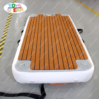 Yacht — plateforme gonflable de yoga en teck de 1x2x1x0.2m, dispositif flottant en forme de goutte d'eau, pour natation au soleil, yacht, île