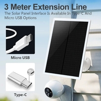 Caméra CCTV solaire sans fil PTZ, panneau solaire demi-cellule 3W/6W, WiFi 4MP, 2A 5V DC12V pour caméra