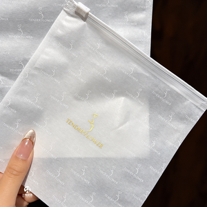 Bolsas de Embalaje de Papel Kraft Impresas Personalizadas de Lujo, Bolsas con Cierre Reutilizables con Logotipo en Lámina Dorada para Ropa Interior, Cosméticos, Joyería, Seda - Product Image 1