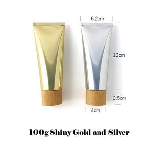 Da viaggio ricaricabili 100g <span class=keywords><strong>3.3</strong></span> oz tubi cosmetici in plastica con tappo di bambù barattoli vuoti per Shampoo crema per le mani detergente per il viso - Product Image 3