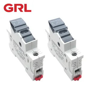 GRL Solar Fuse Holder 2PCS DC Small Disconnector Switch Base Fuses Set Fast Blow Ceramic 10x38MM 1000V TUV 2A 4A 6A 8A 10A 15A