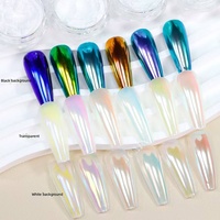 Pigment chromé Aurora arc-en-ciel en vrac 1g/pot, poudre à ongles chromée clair de lune, poudre Aurora caméléon, décoration pour ongles