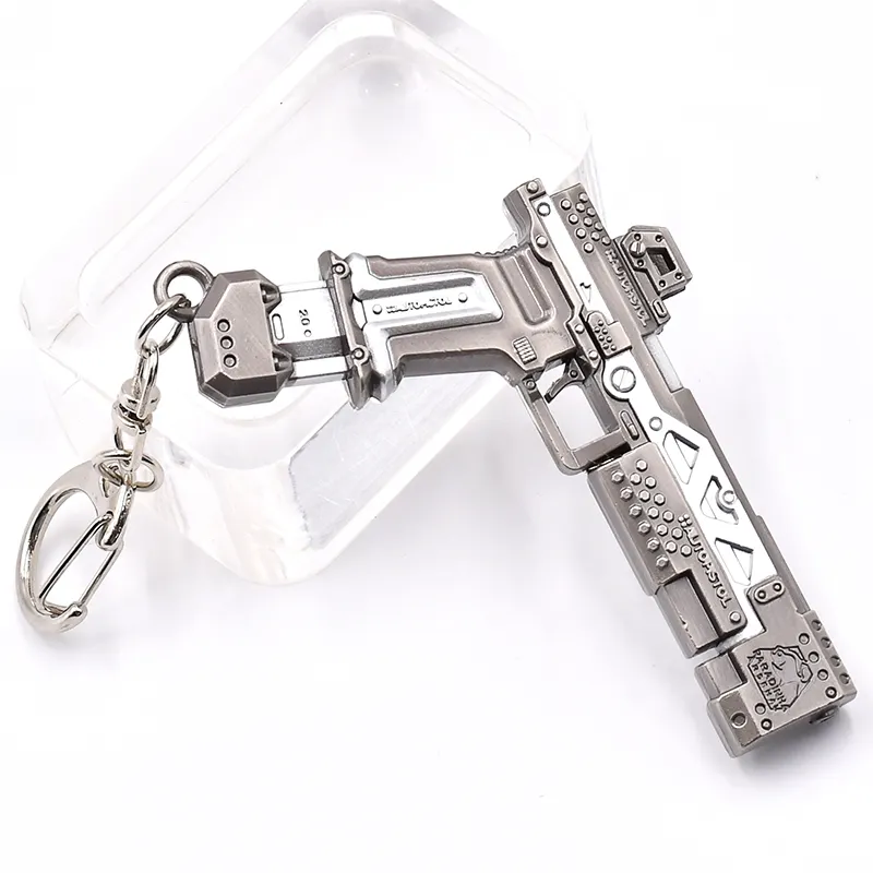 Mini hero RE-45 automatic pistol ape x shooting game popular metal material key chain gun mold 7 cm toy gift hanging ornaments