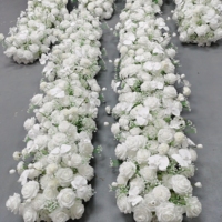 Nouvelles compositions florales personnalisées de 2,5 pieds en fausse soie blanche, centres de table en boule, chemins de table floraux pour la décoration de cérémonies et de fêtes