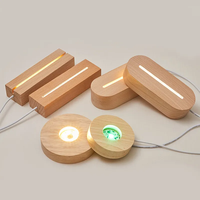 Piédestal en bois naturel pour veilleuses DIY Base circulaire 3D pour petites bouteilles de vin LED Boîte à parfum décorative pour la maison