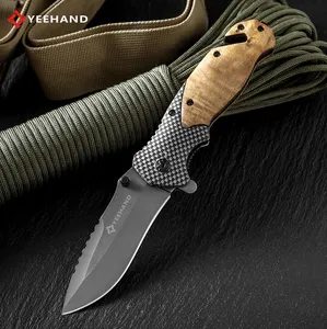 Olive Wood Handle Knife Survival Pocket Outdoor X50 Knife Camping Tactical Folding Knife