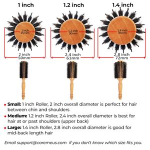 Brosse à cheveux ronde professionnelle en bois avec poils de sanglier naturels pour femmes et hommes - Product Image 3
