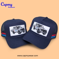 Personnalisé Votre Logo Camionneur Chapeaux Tissé Patch Qualité Haut Profil Broderie Patch 5 Panneau Sports Australie Pays Casquettes de Camionneur