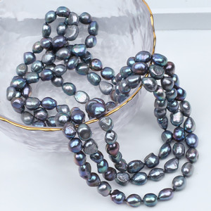 Collar de capas de perlas largas de carbón de agua dulce de mercado Zhuji - Product Image 3