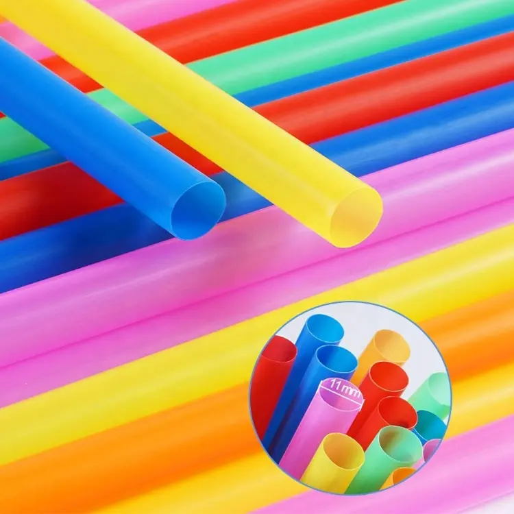 Lot De 6 Pailles En Silicone Courbées Extra Larges Réutilisables Pour Boba, Smoothies Et Thé Aux Bulles - Écologiques, Colorées Et Sans Danger Pour Enfants