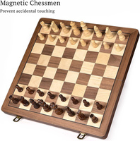 Échiquier pliant Portable voyage tournoi plateau de jeu pour adultes enfants jeu d'échecs en bois avec pièces magnétiques