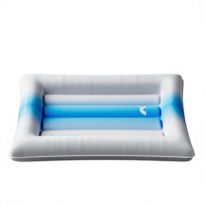 Atmungsaktive Kühlmatte für Hunde & Katzen, Sommer-Hitzelinderung, Blau Verlaufendes Haustier-Schlafbett mit PVC-Gel und PP-Baumwollmaterial - Product Image 1