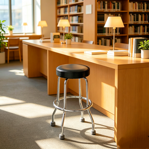 <span class=keywords><strong>Tabouret</strong></span> <span class=keywords><strong>de</strong></span> <span class=keywords><strong>bar</strong></span> pivotant antidérapant avec siège rond rembourré en PU PVC, structure en acier chromé, capacité <span class=keywords><strong>de</strong></span> charge <span class=keywords><strong>de</strong></span> 300 lb, pour garage, atelier, usine, poste <span class=keywords><strong>de</strong></span> travail - Product Image 5