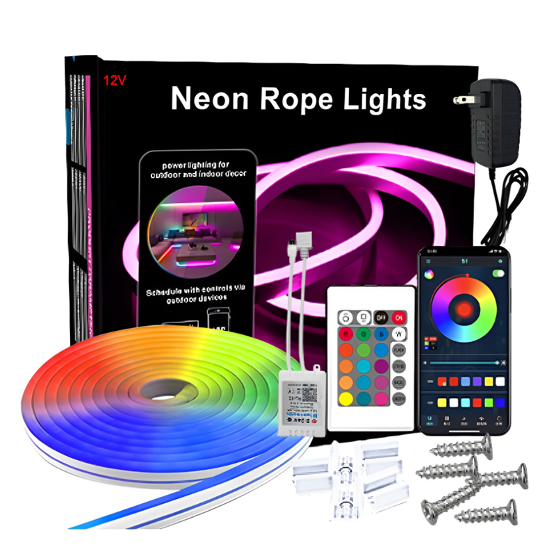LEDEAST HX-W06 Tuya APP Smart Remote Music Control Personalized Flex Silicone LED Neon Light for Bedroom Wall Art