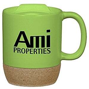 Mug en céramique avec fond en liège, logo personnalisé, isolation thermique, tasse à café robuste, cadeau promotionnel d'entreprise, écologique - Product Image 2