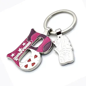 싱가포르 편지 B 기념품 에나멜 금속 맞춤 편지 Keychains/Keyrings