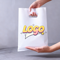 Sacs de courses personnalisés en polyéthylène à fond plat découpé, avec poignée longue, réutilisables, en PE