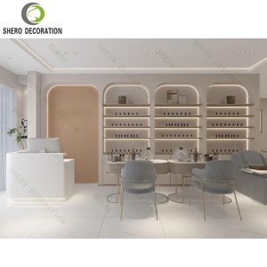 Customized Wooden Retail <b>Table</b> Display Retail Counter Cosmetic Perfume <b>Makeup</b> <b>Table</b> Stand for Shop - Product Image 2