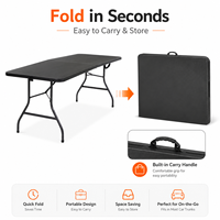 Table pliante moderne en plastique HDPE robuste de 6 pieds, table rectangulaire portable pour banquets, événements hôteliers, traiteur, conférences