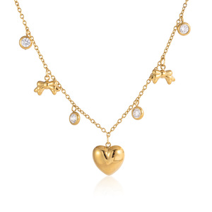 Conjuntos de Joyería de Moda, Nueva Colección 2026, Antialérgicos, con Múltiples Dijes, Chapados en Oro de 18k, Acero Inoxidable, Resistentes al Agua, Collar con Corazón - Product Image 1