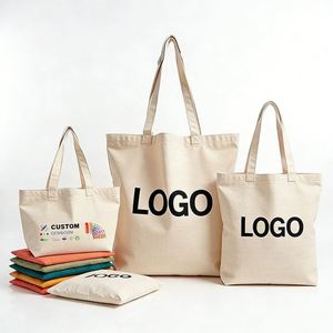 Cadeaux promotionnels, sac fourre-tout en toile de coton personnalisé, grand sac en toile à étiquette privée, sacs de shopping réutilisables personnalisés avec logos - Product Image 1
