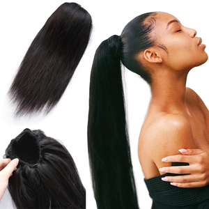 Extensions de <span class=keywords><strong>cheveux</strong></span> naturels brésiliens Remy DeepWave 12A en gros, queue de cheval à cordon, postiches pour tresses afro - Product Image 1