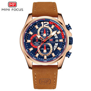 MINI FOCUS MF0350G MF 0350 Montres-bracelets pour hommes tendance, montre à quartz, bracelet en cuir, étanche, aiguilles lumineuses, montres pour hommes, Reloj - Product Image 6