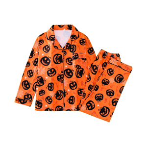 Pigiama Unisex Halloween con Top a Maniche Lunghe e Pantaloni, Colletto a Risvolto, Vestibilità Ampia, Loungewear Primavera Autunno, <span class=keywords><strong>Pigiami</strong></span> Personalizzabili all'Ingrosso - Product Image 5