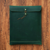 Porte-documents A4 en cuir Crazy Horse vintage, grande capacité, enveloppe pour documents en cuir, logo personnalisé