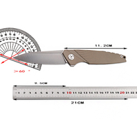 Couteau pliant haute dureté 14C28N, manche en Micarta lin, roulement à billes, couteau portable pour le camping, la pêche, l'EDC, couteau de poche