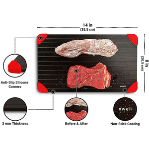 Bandeja Descongeladora Portátil de Aluminio Personalizada para Alimentos Congelados con Bandeja de Goteo, Descongelación Rápida, Descongelador de Carne Reutilizable - Product Image 4