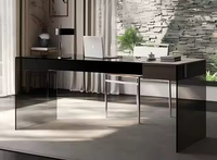 Bureau d'étude moderne pour la maison, table de lecture en verre pour le bureau à domicile, mobilier de bureau contemporain