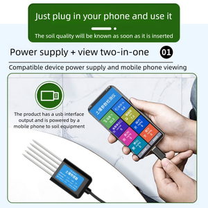 Đất pH Tester PH Nitơ phốt pho kali EC Moisture Meter <span class=keywords><strong>USB</strong></span> Plant hoa khả năng sinh sản nhiệt độ và độ ẩm cảm biến - Product Image 2