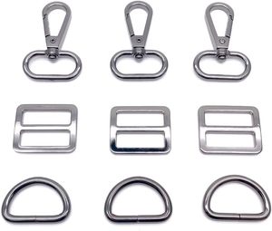 Crochets pivotants avec anneau en D, boucles coulissantes pour la fabrication de sangles de sacs à main, clips pivotants pour lanières, fermoirs mousquetons - Product Image 1