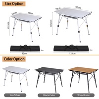 YILU Table pliante d'extérieur en aluminium Table d'extérieur réglable et portable Table de pique-nique pliante en métal blanc argenté