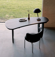 Bureau à domicile en bois massif français, bureau d'étude, bureau de travail, établi de designer, bureau d'ordinateur noir haut de gamme