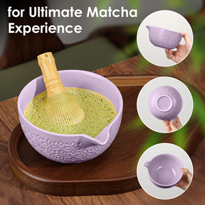Juego de Té Matcha de Cerámica de Estilo Japonés de 7 Piezas de Alta Calidad, Tazón Tradicional Grabado, Cepillo para Té, Batidor de Polipropileno para Café y Té - Product Image 2