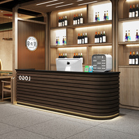 Comptoir de caisse Yimutang pour restaurant, bar, snack-bar, hot pot, bureau commercial moderne, petit mobilier de réception en bois massif