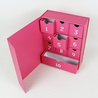 Boîte cadeau vide pour calendrier de l'avent à 12 compartiments pour bijoux, chocolats, bougies et emballages cosmétiques