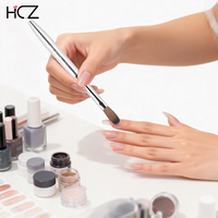 Pinceaux à ongles ronds en acrylique, manche tout métal détachable, poils 100% pur Kolinsky Sable, anti-acétone