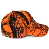 Casquette de chasse et de pêche camouflage orange avec logo personnalisé, design OEM, motif arbre de la jungle